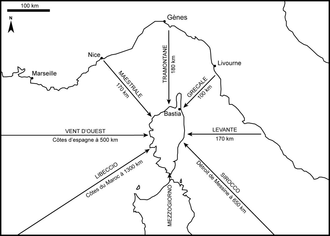 Régime des vents — Littoral Corse